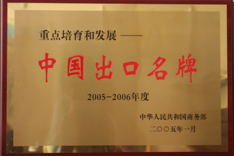 中国出口名牌